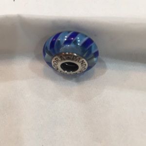 Pandora blue swirl bead